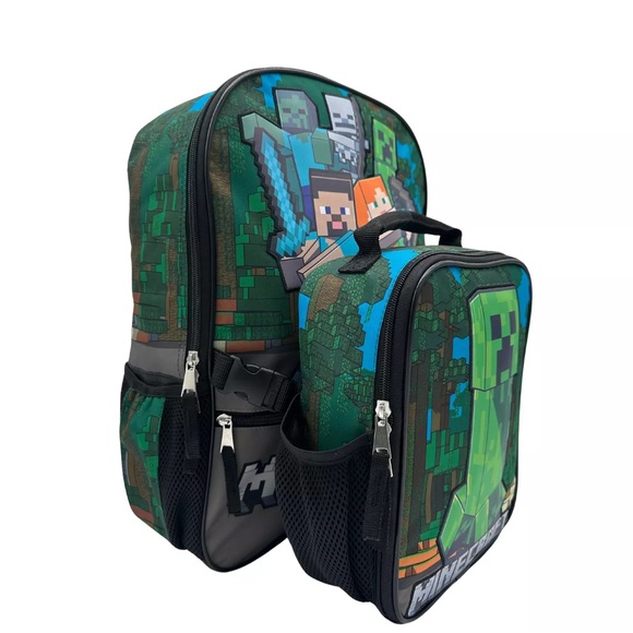 NWT Licensed Children's Backpack with Lunch Pack- Minecraft - Picture 11 of 12